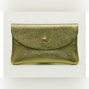 Tourance Coin Wallet - Metallic Leather - Pistachio. Made in Italy. Brand new.
